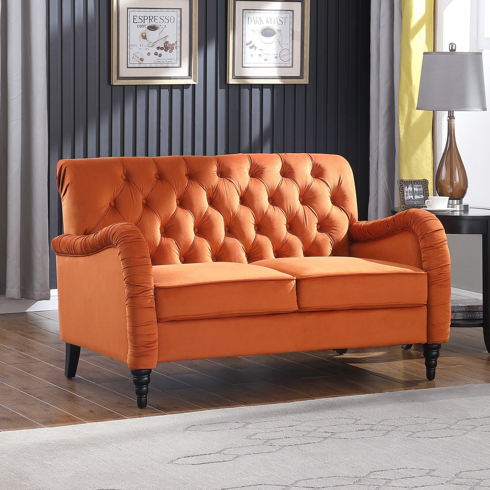 Burnt orange 2 shop seater sofa