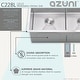 preview thumbnail 18 of 21, AZUNI 28 inches L x 19 inches W Double Bowl Undermount 16G Workstation Kitchen Sink with accessories C228L - 28" x 19" x 10"