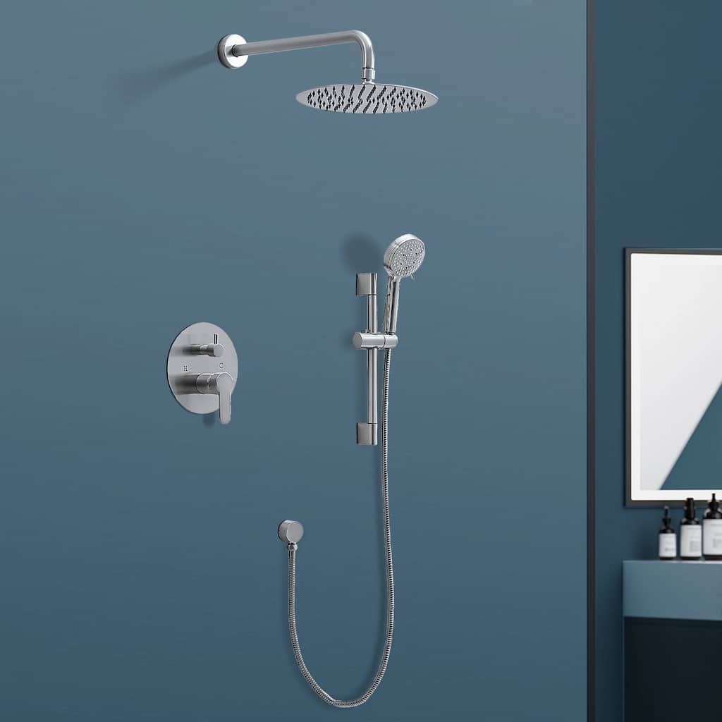 Topcraft 10-Inch Rainfall Complete Shower System with Handheld Showerhead