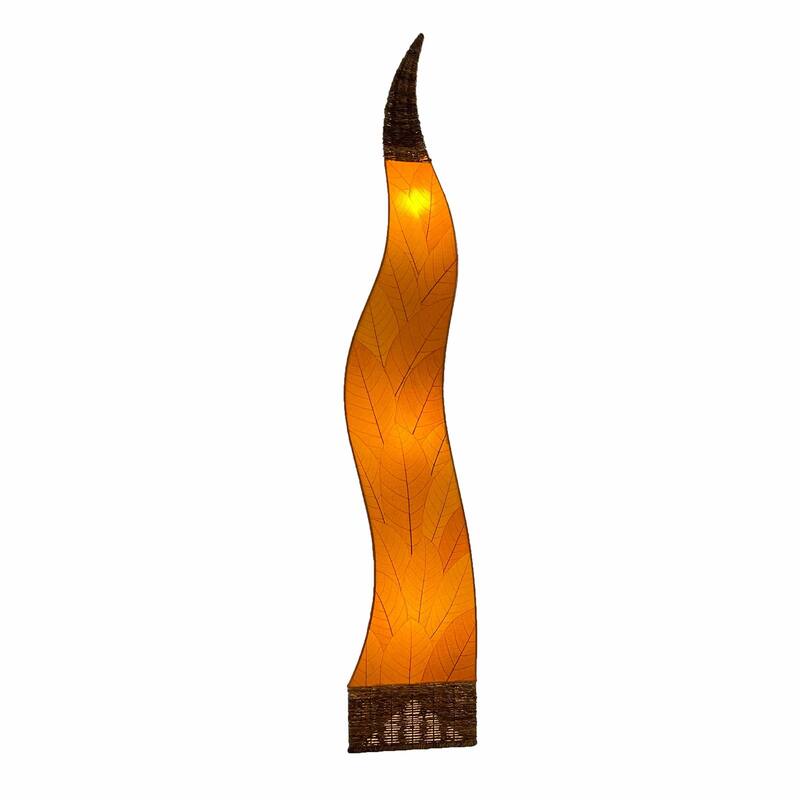 Eangee Handmade Flame Giant Lamp, Cocoa Leaves Shade, 13 x 13 x 72 in. - 13 x 13 x 72