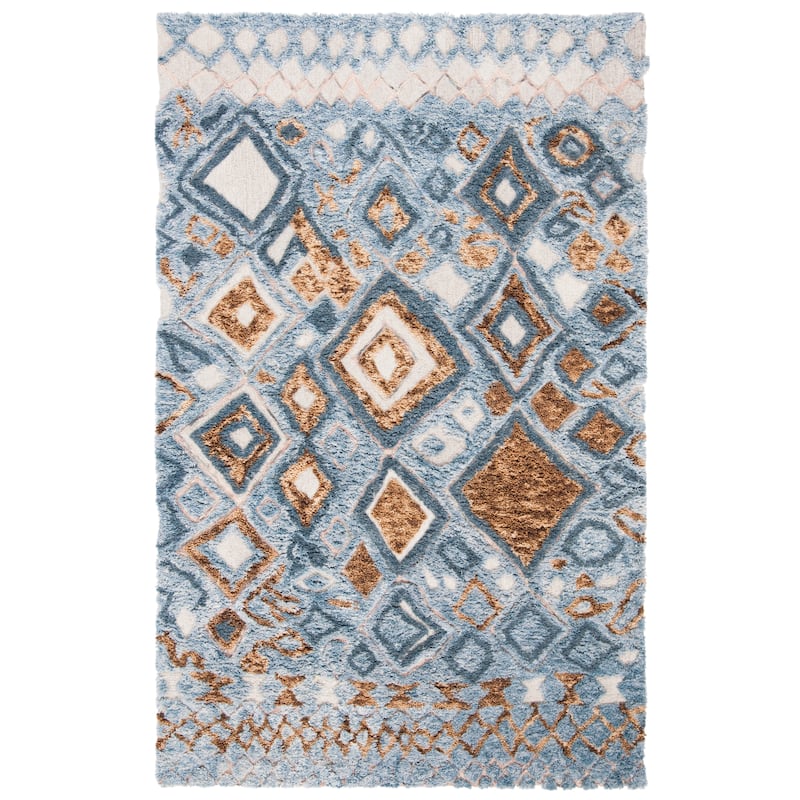 SAFAVIEH Handmade Casablanca Shag Grainne Tribal Wool Rug