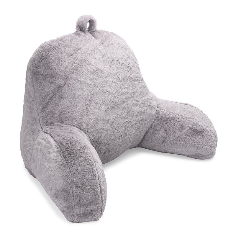 Sherry Kline Adult Faux Fur Backrest Pillow - LIGHT GREY