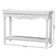 preview thumbnail 10 of 8, Rafferty Distressed Console Table - Vintage White Accent Table with Ornate Carved Apron and Shelf, Classic Entryway Table