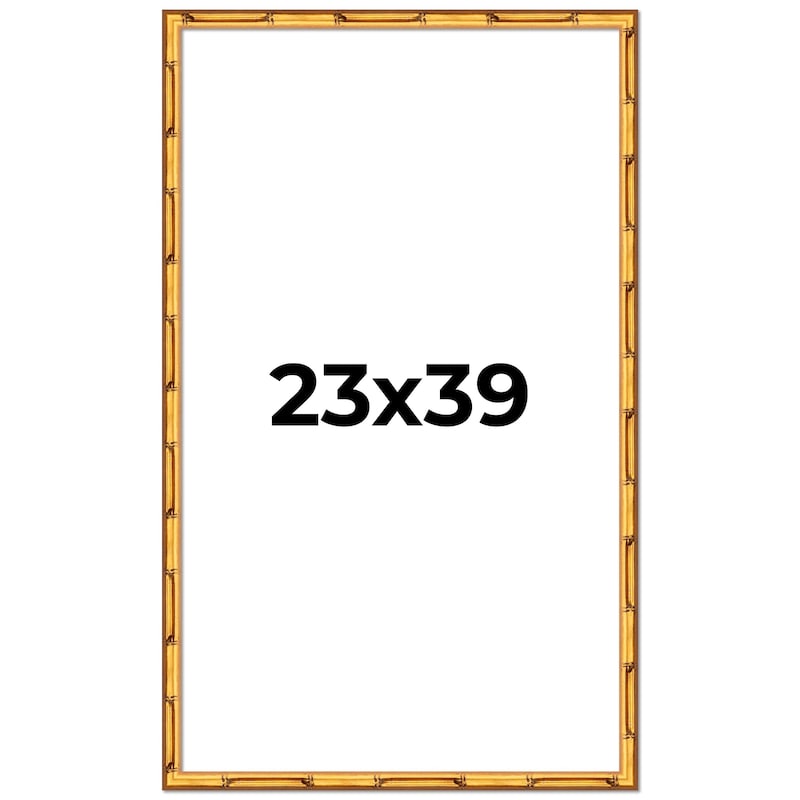 23x39 Frame Gold Bamboo Picture Frame Modern Photo Frame Includes UV Acrylic Shatter Guard Front Acid Free Foam Backing Board