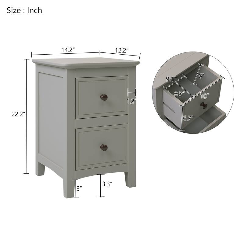 Modern Minimalist Solid Wood Nightstand