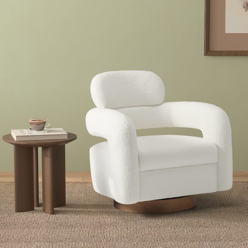 Bayville 29" Wide Sherpa Swivel Chair