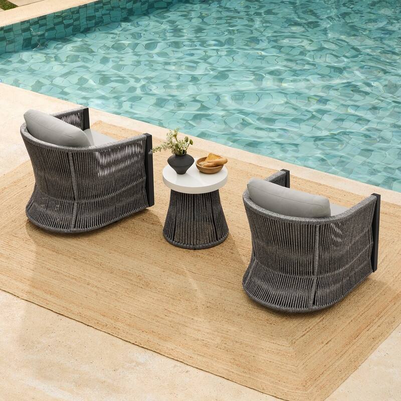 Spruce & Spring Carlos 3-Piece Outdoor Patio Furniture Conversation Sets