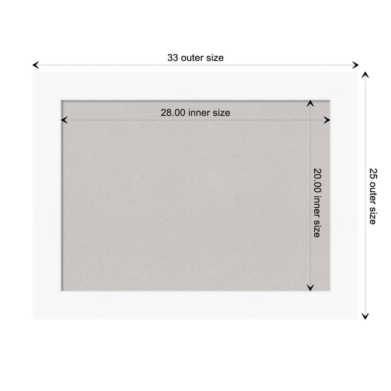 Cabinet White Framed Grey Corkboard Bulletin Board - Board Size 28x20