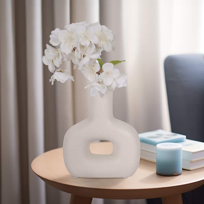 Sagebrook Home Artistic Modern Ceramic Vase - Cotton