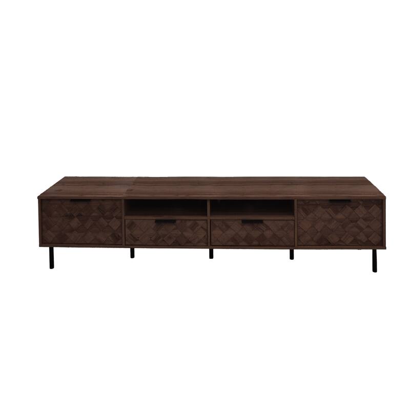 Mid-Century Modern TV Stand with Storage Cabinets, TV Console for TVs up to 85", Living Room Entertainment Center