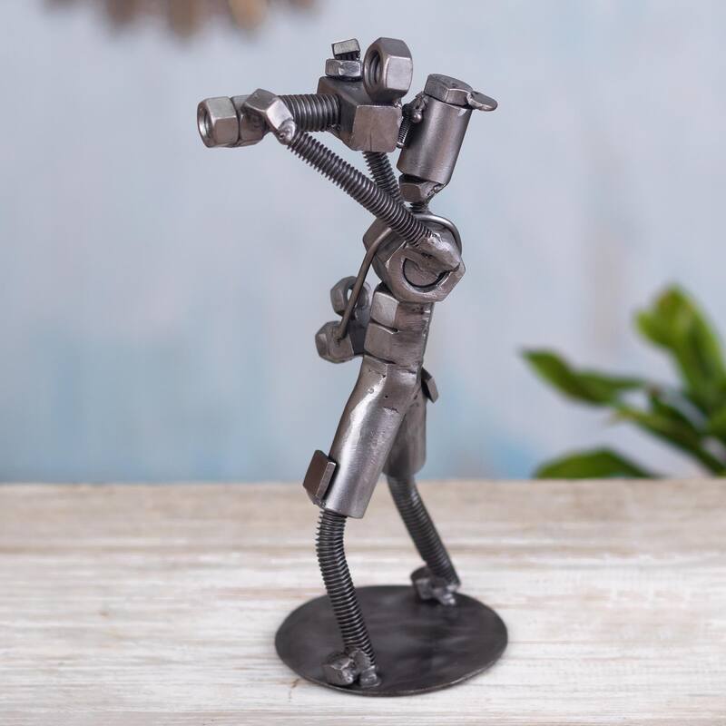 Novica Handmade Say Cheese Auto Part Sculpture