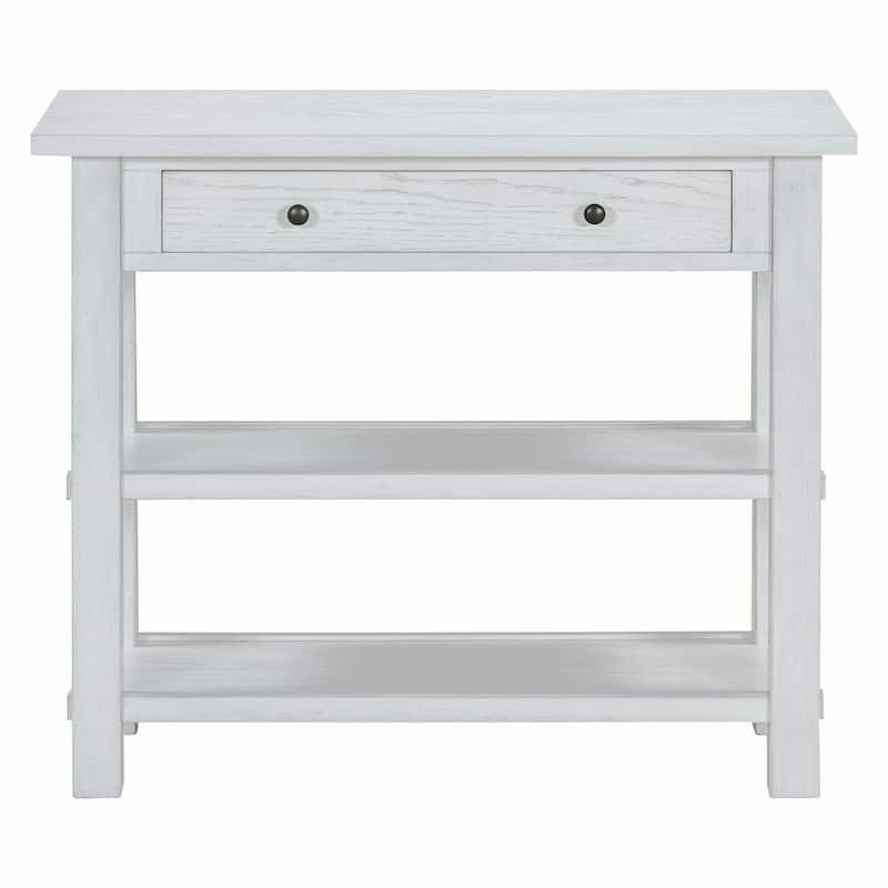 Entryway Table with Storage(Antique White)