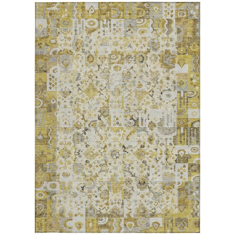 HomeRoots Patchwork Traditional Rectangle Outdoor Rug