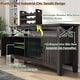 preview thumbnail 6 of 7, Farmhouse 47" Wine Bar Cabinet with Power Outlets & LED Lights, Industrial Coffee Bar Liquor Cabinet with Shelves & Wine Rack
