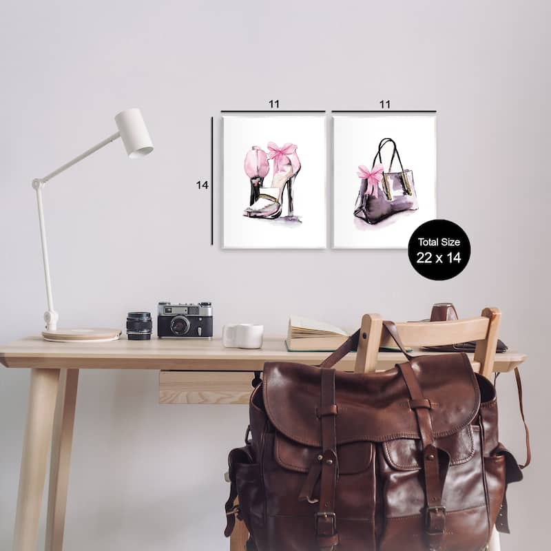 Stupell Luxury Shoes & Handbag Wall Plaque Art Design By Stella Chang (Set of 2)
