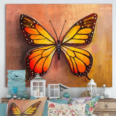 Designart "Butterfly Portrait In Multicolors III" Modern Canvas Wall Art Print