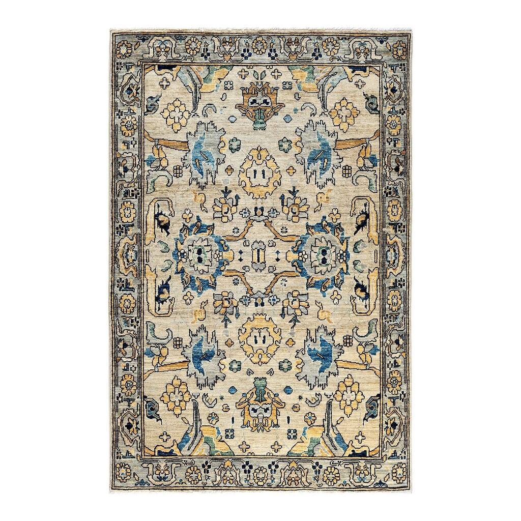 Serapi One-of-a-Kind Hand-Knotted Area Rug - Light Gray, 4' 0" x 5' 11" - 4' 0" x 5' 11"