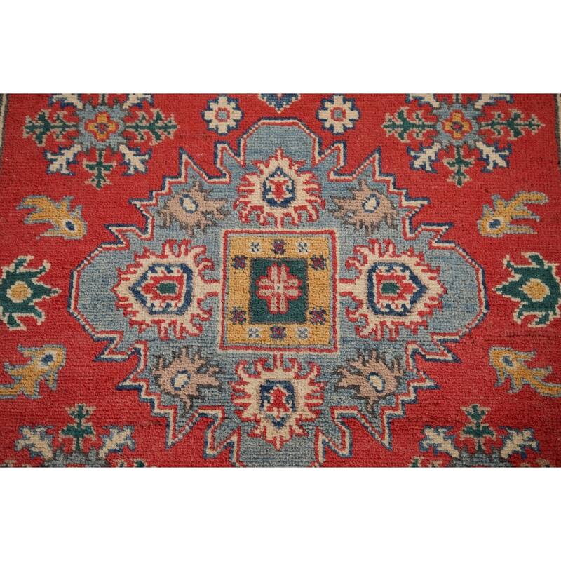 Red Traditional Kazak Oriental Area Rug Handmade Bedroom Wool Carpet - 3'11" x 6'1"