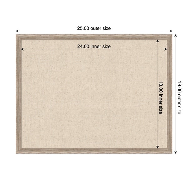 dimension image slide 10 of 91, Amanti Art Framed Fabric Pinboard Natural Linen Printed Bulletin Board