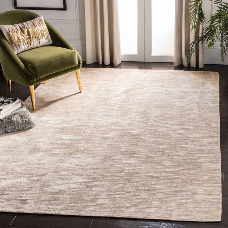 SAFAVIEH Handmade Mirage Anelija Modern Abstract Viscose Rug - 6' x 9' - Beige