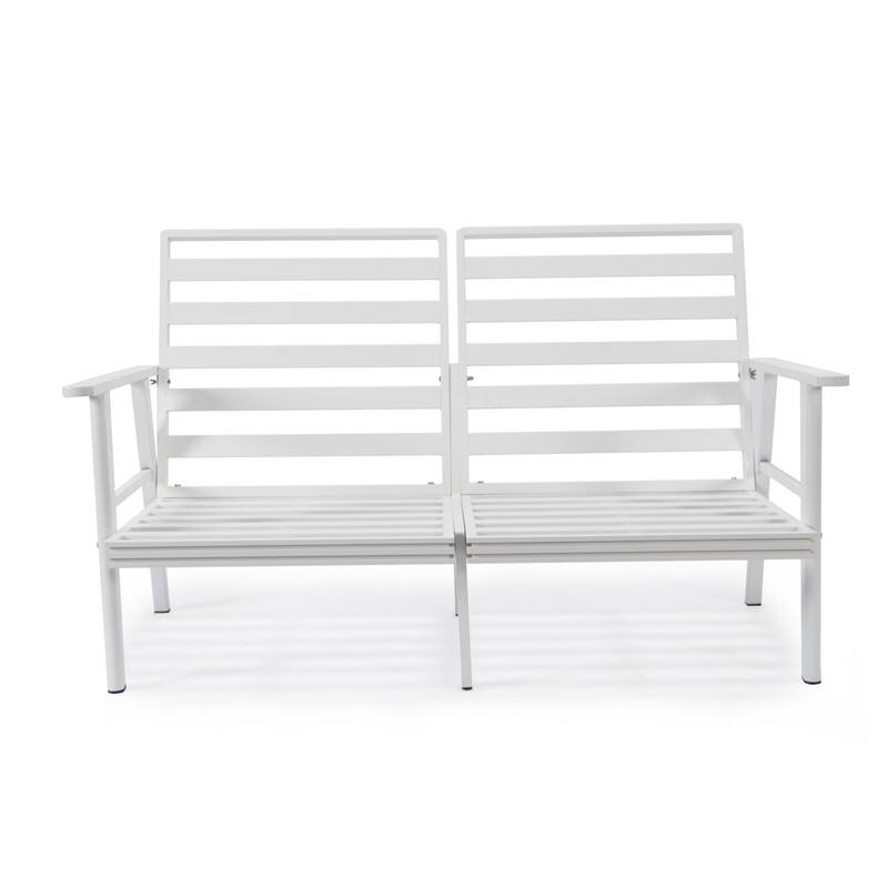 Walbrooke Polyester Upholstered Aluminum Frame Outdoor Loveseat with Powder-Coated Finish and Removable Cushion Covers - 56.69
