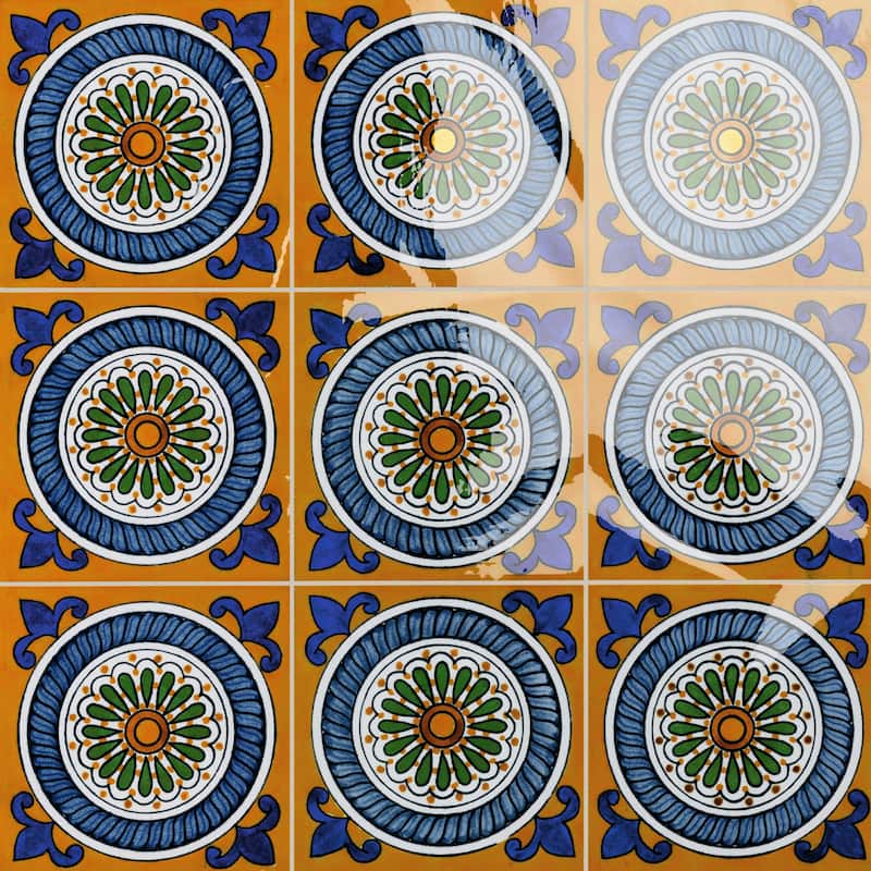 Merola Tile Provincial Deco Cabeca 6" x 6" Porcelain Wall Tile - (1 Tile)
