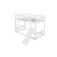 preview thumbnail 8 of 38, Floor Bunk Bed with Climbing Ramp,Ladder and Safety Guardrail,Twin Over Twin for Bedroom