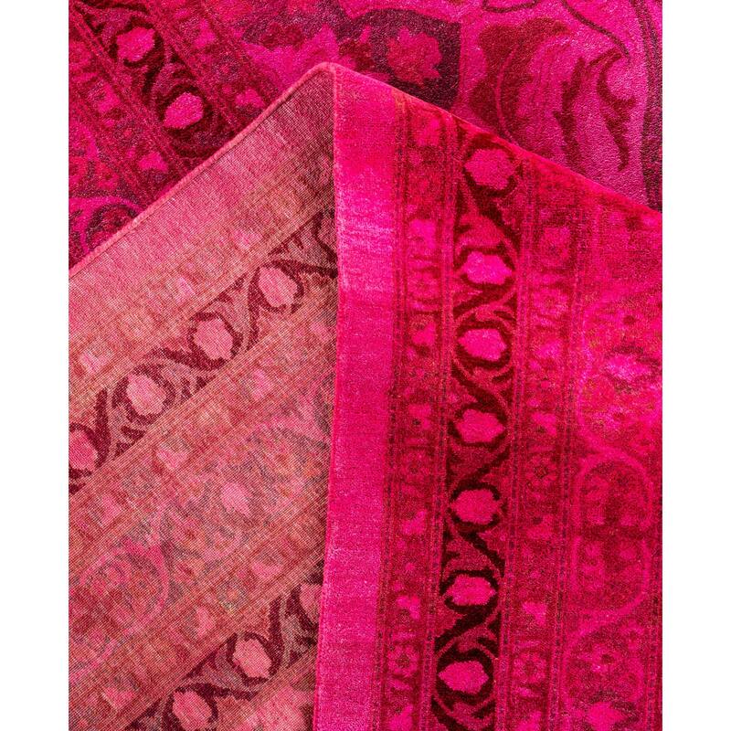 Overdyed One-of-a-Kind Hand-Knotted Area Rug - Pink - 12' 4" x 14' 2"