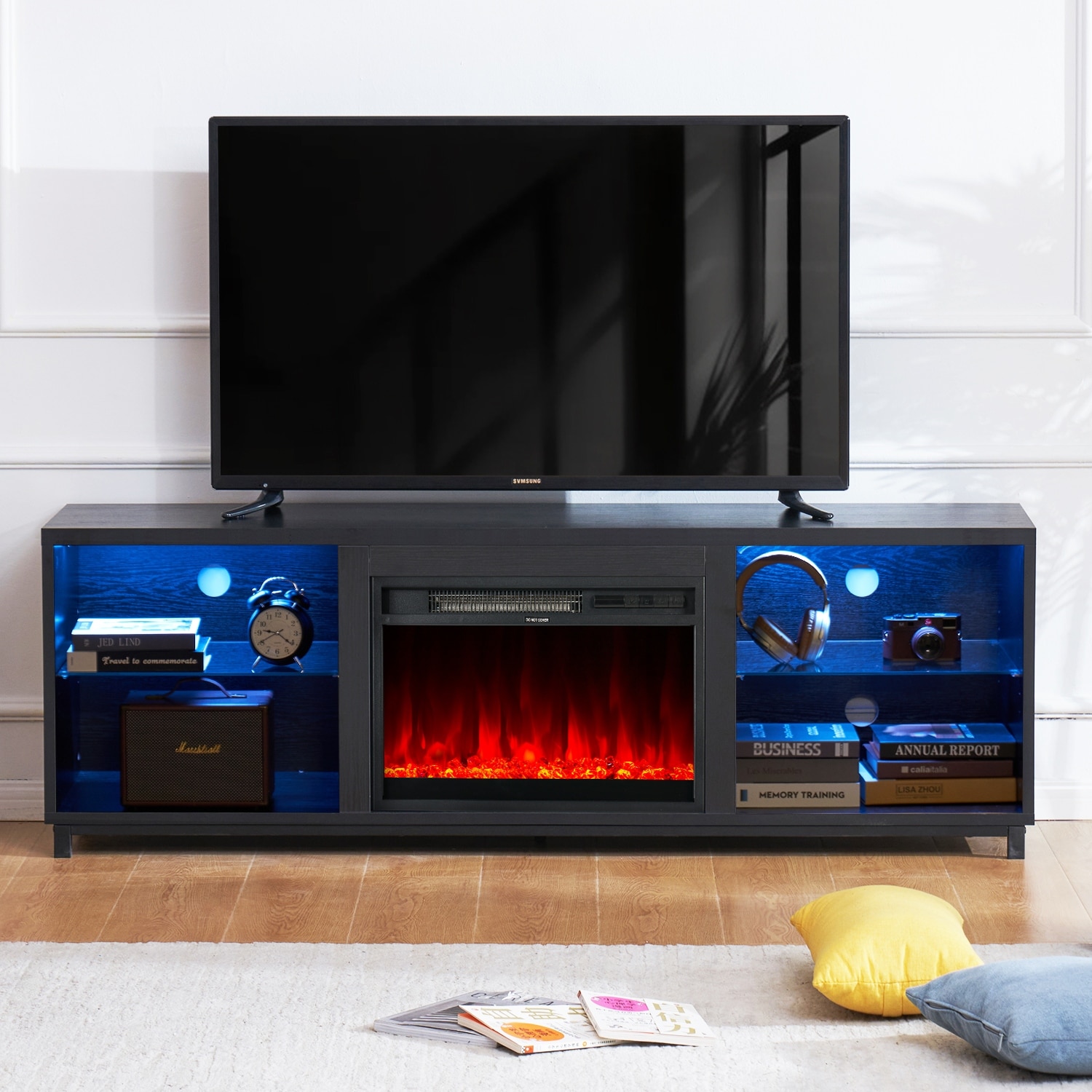 68 Inch Modern Fireplace TV Stand with Electric Fireplace - Bed Bath u0026  Beyond - 38190982