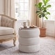 preview thumbnail 3 of 26, Adeco 16" Round Upholstered Storage Ottoman with Wood Lid