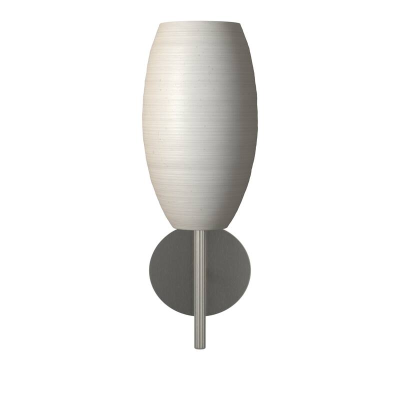 Eglo Batista 1 Matte Nickel 1-Light Wall Light with White Wiped Glass