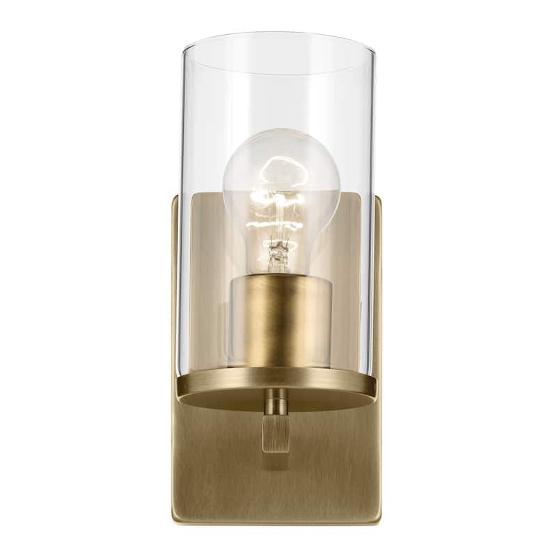 Kichler Lighting Crosby 1-Light Wall Sconce Light with Clear Glass