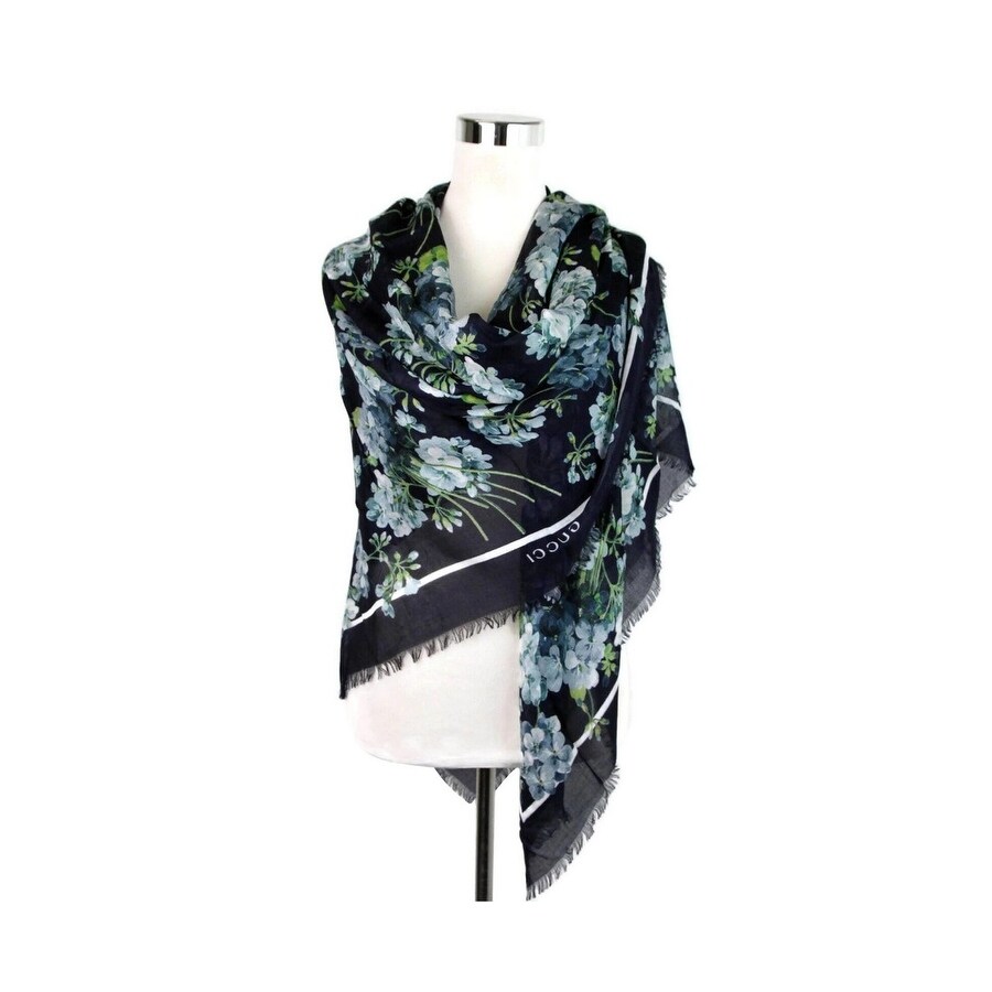 navy print scarf
