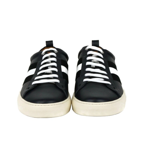 Navy Blue Lamb Leather Sneakers 