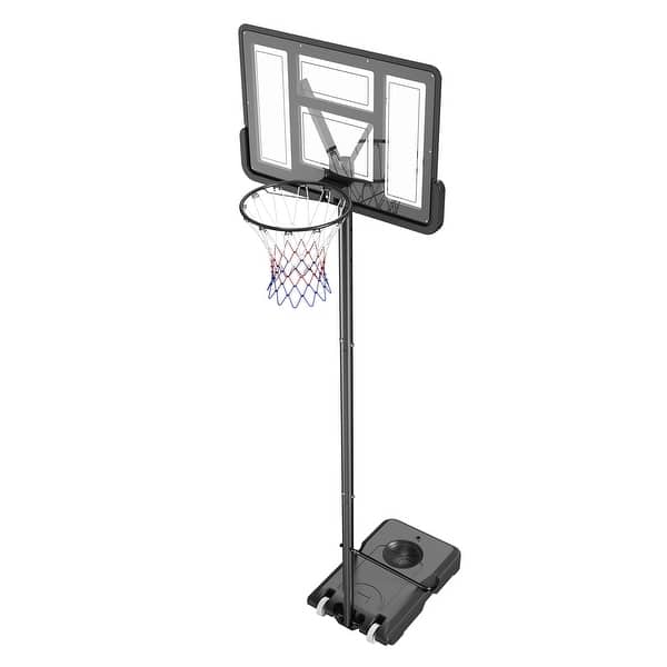 slide 2 of 14, Basketball Hoop, Adjustable Height Portable Backboard System, Basketball Hoop & Goal, Kids & Adults Basketball Set with Wheels 44 inch