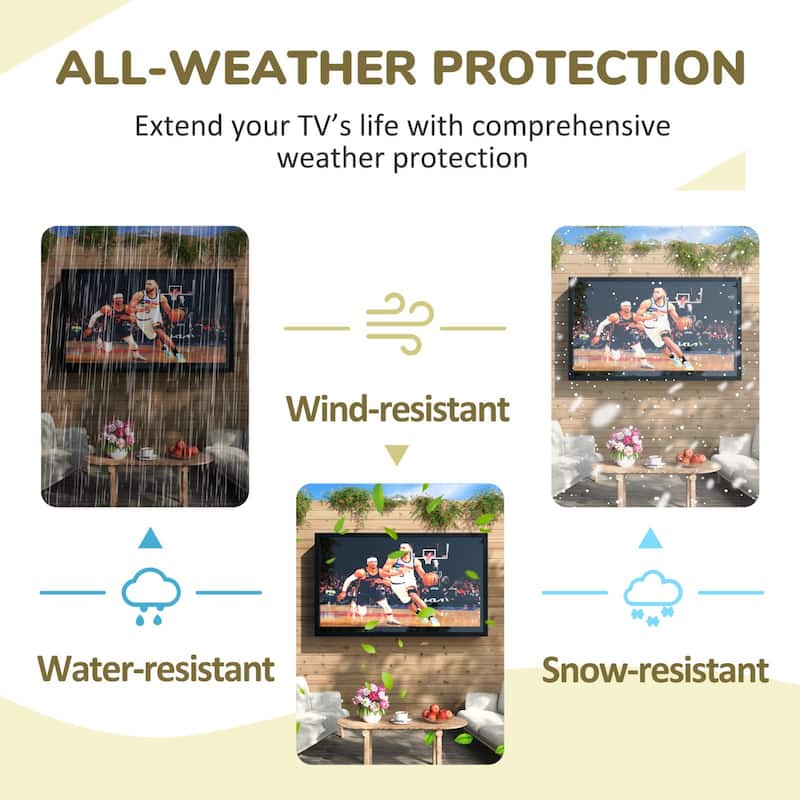 VEIKOUS 43" Outdoor TV Enclosure Weatherproof, Full Motion TV Bracket, All-Weather Protection