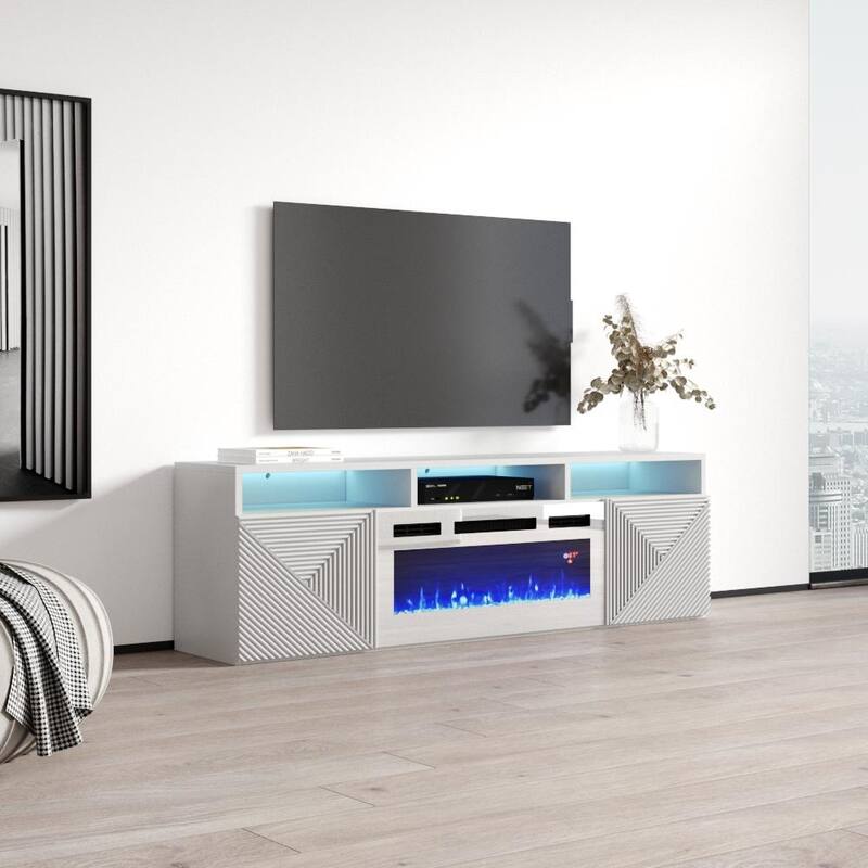 Giza WH-EF Wall Mounted Electric Fireplace Modern 63" TV Stand