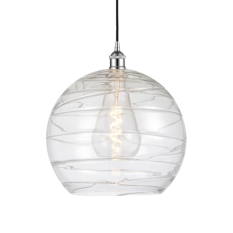 Innovations Lighting 616-1P-16-13 Athens Pendant Athens 13" Wide - Polished Chrome / Clear Deco Swirl
