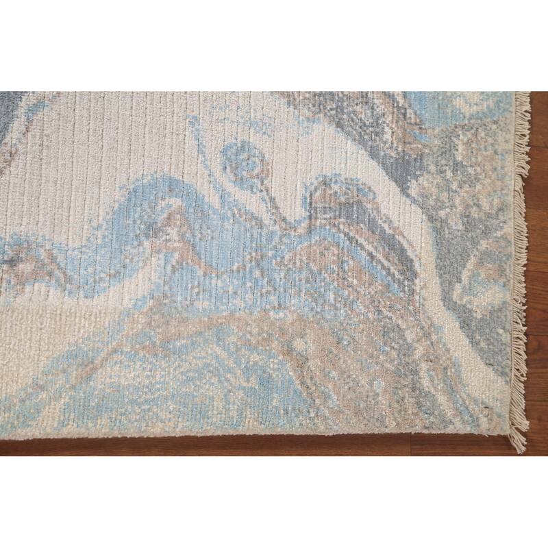 Modern Indian Abstract Accent Rug Handmade Wool Carpet - 2'9"x 4'10"