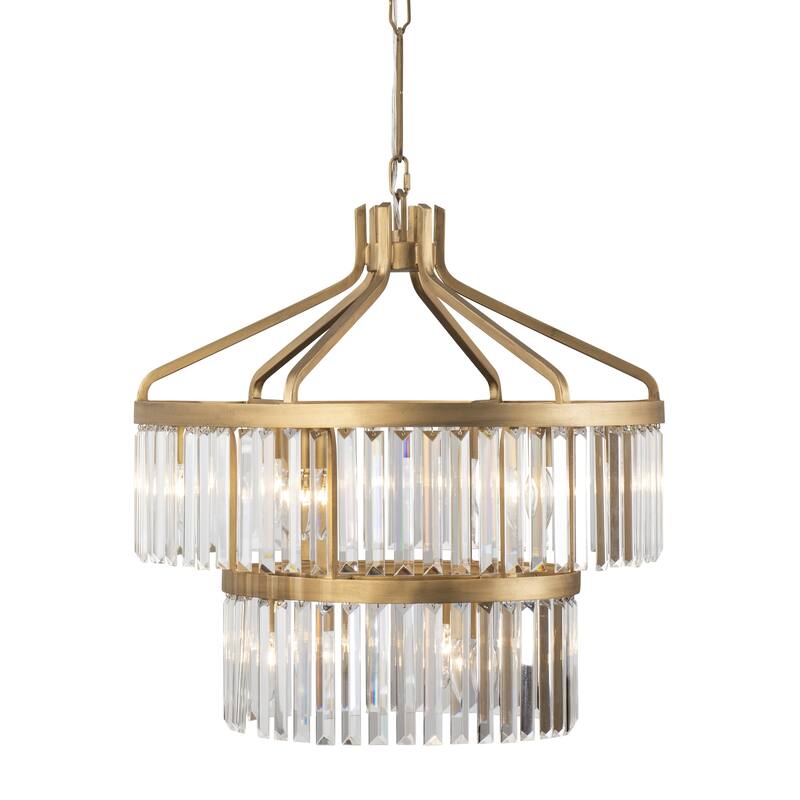 Varaluz Social Club 2-Tier Crystal Pendant - Havana Gold - 9-Light