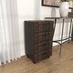 preview thumbnail 9 of 15, Black Faux Leather Vintage 4 Drawer Room Chest with Buckle Straps and Gold Stud Details