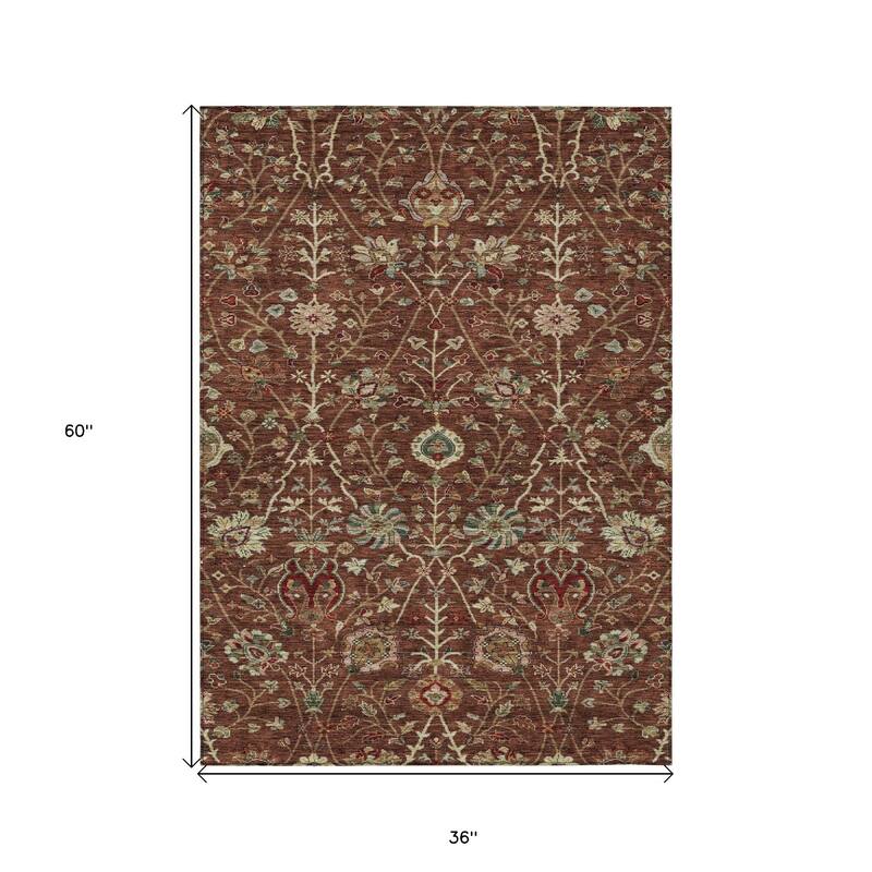 HomeRoots Floral Transitional Rectangle Outdoor Rug
