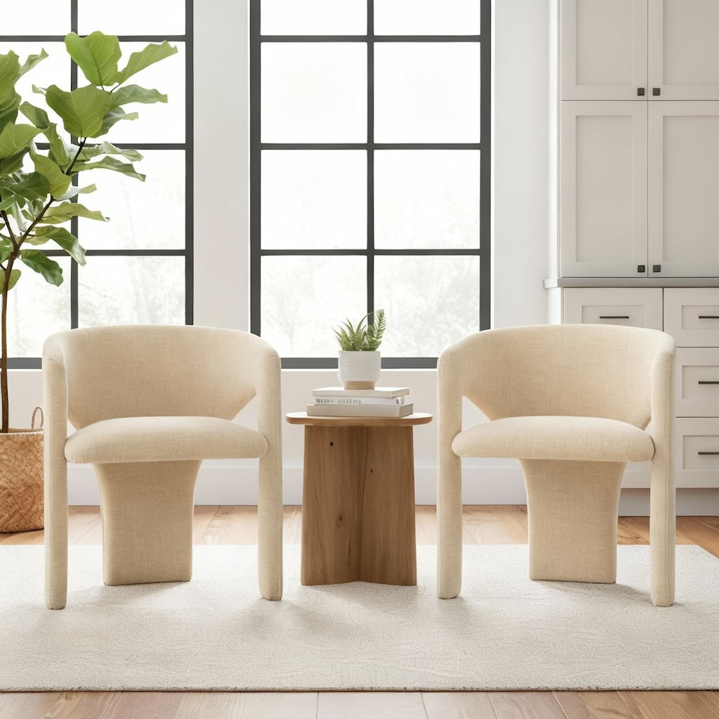 Modern Chenille Upholstered Dining Chair(Set of 2)
