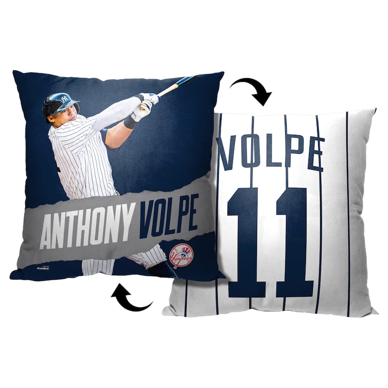 MLB New York Yankees Player Anthony Volpe 18 Inch Throw Pillow