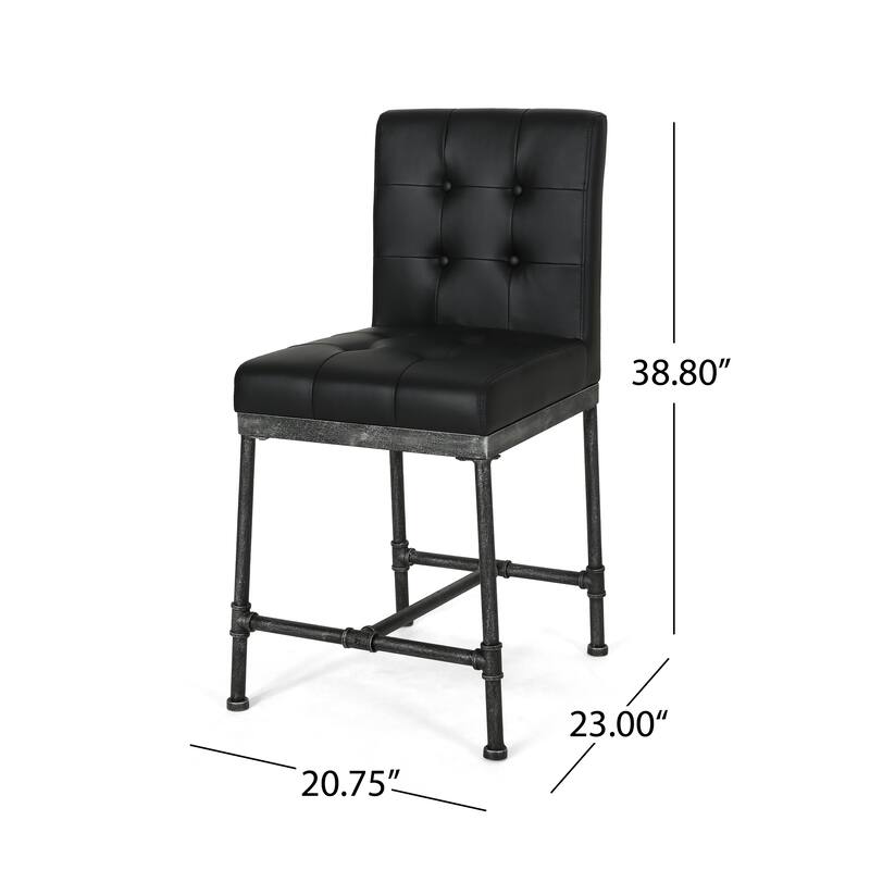 Commonwealth Faux Leather 24 Inch Counter Stools (Set of 2) by Christopher Knight Home