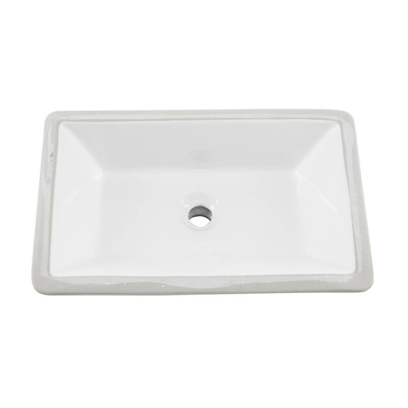 Proox 19 in. Rectangle Ceramic Bathroom Sink - White