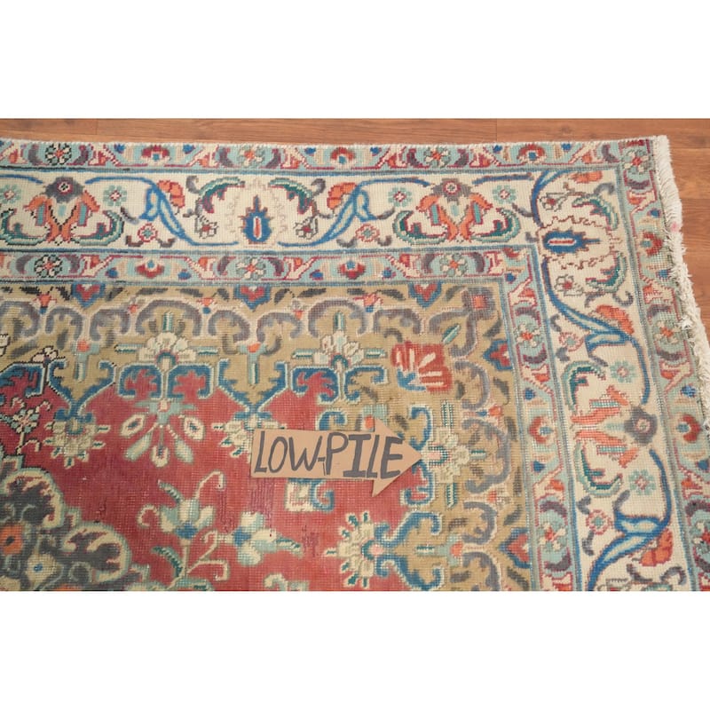 Hand Knotted Oriental 100% Wool Carpet Traditional Floral Oranges & Rust Tabriz Area Rug - 6' 5'' X 4' 6''