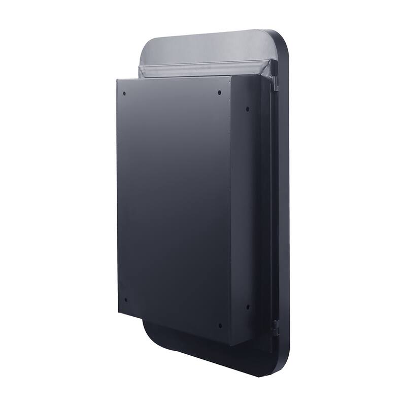 20X30 Inch Recessed Black Metal Framed Medicine Cabinet With Mirror
