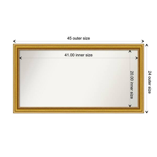 dimension image slide 9 of 93, Wall Mirror Choose Your Custom Size - Extra Large, Townhouse Gold Wood