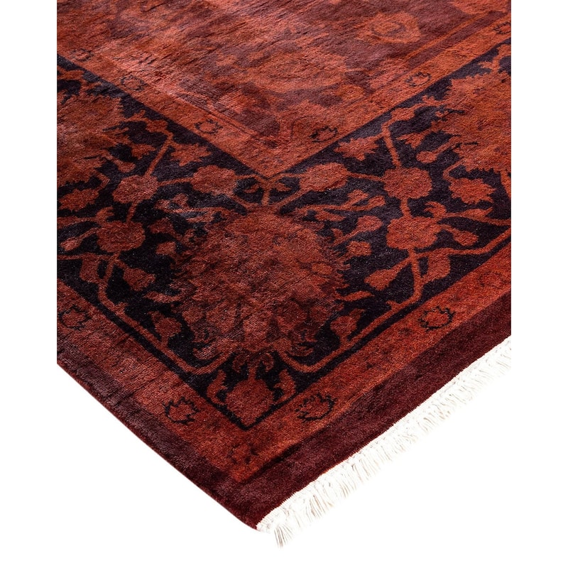 Fine Vibrance, One-of-a-Kind Hand-Knotted Area Rug - Red, 6' 1" x 9' 3" - 6' 1" x 9' 3"